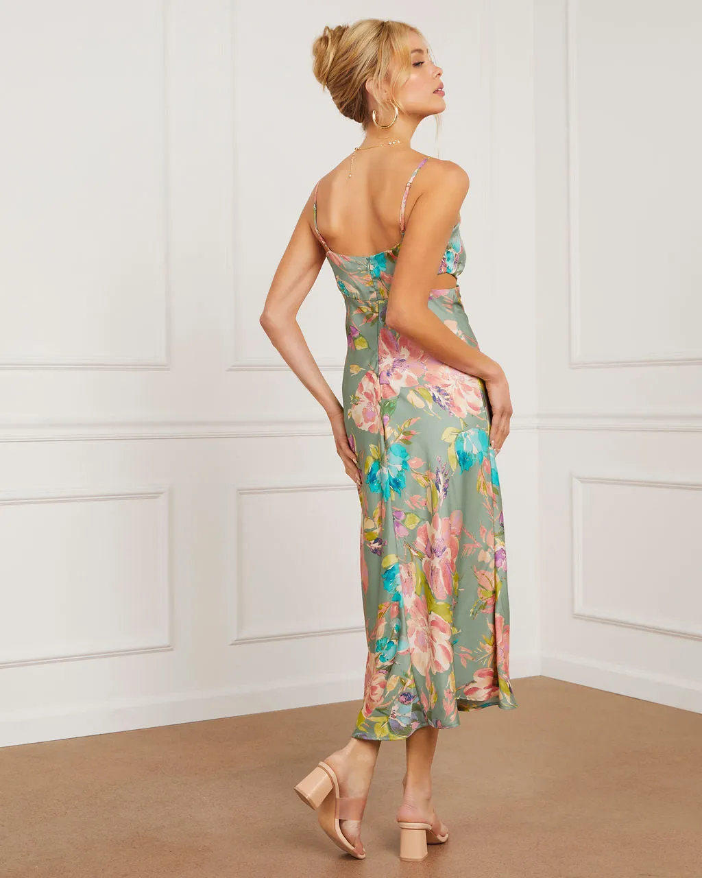 Gracelynn Floral Midi Slip Dress sold by Vici product image thumbnail 4