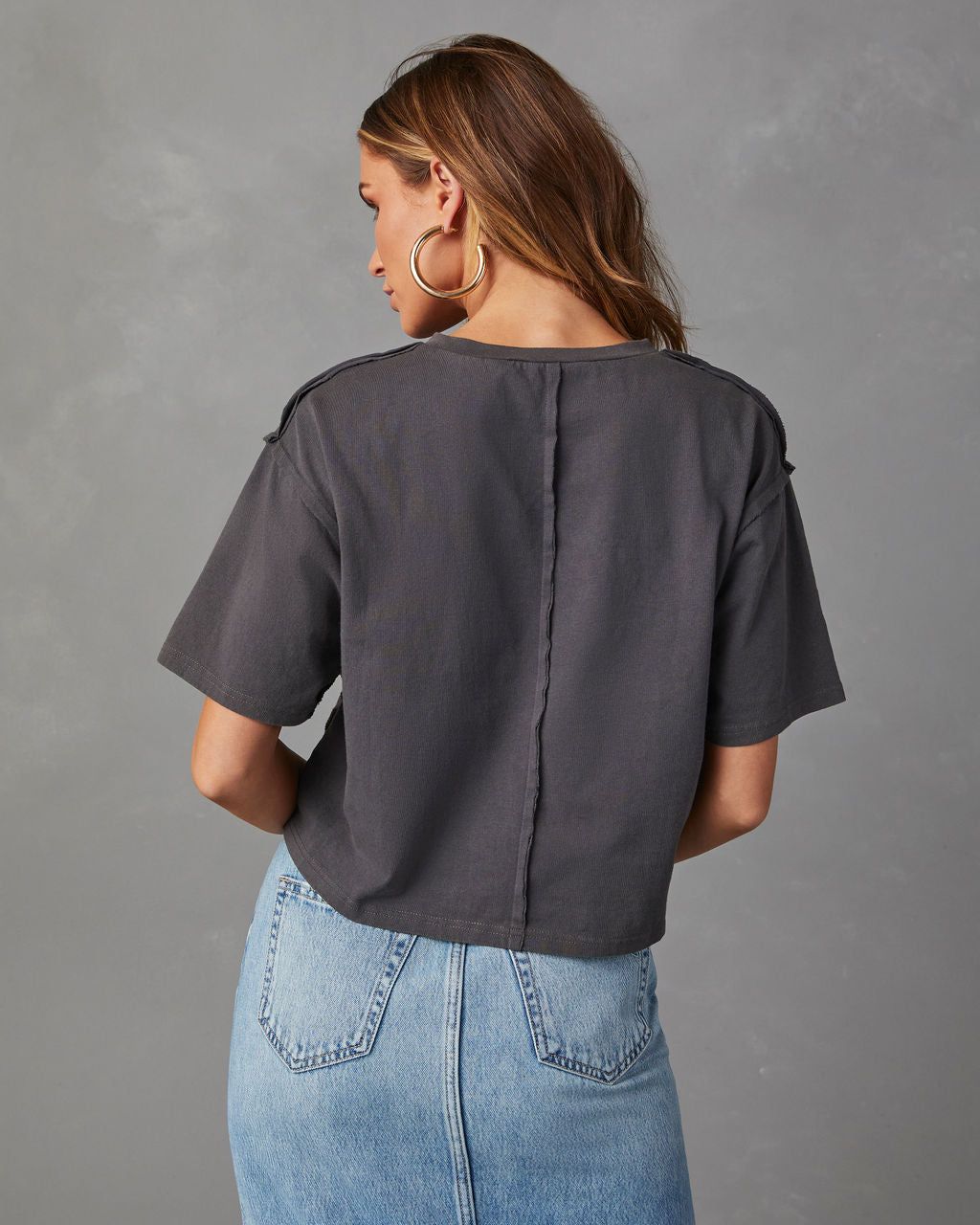 Western Cow Skull Graphic Tee - Charcoal sold by Vici product image thumbnail 4