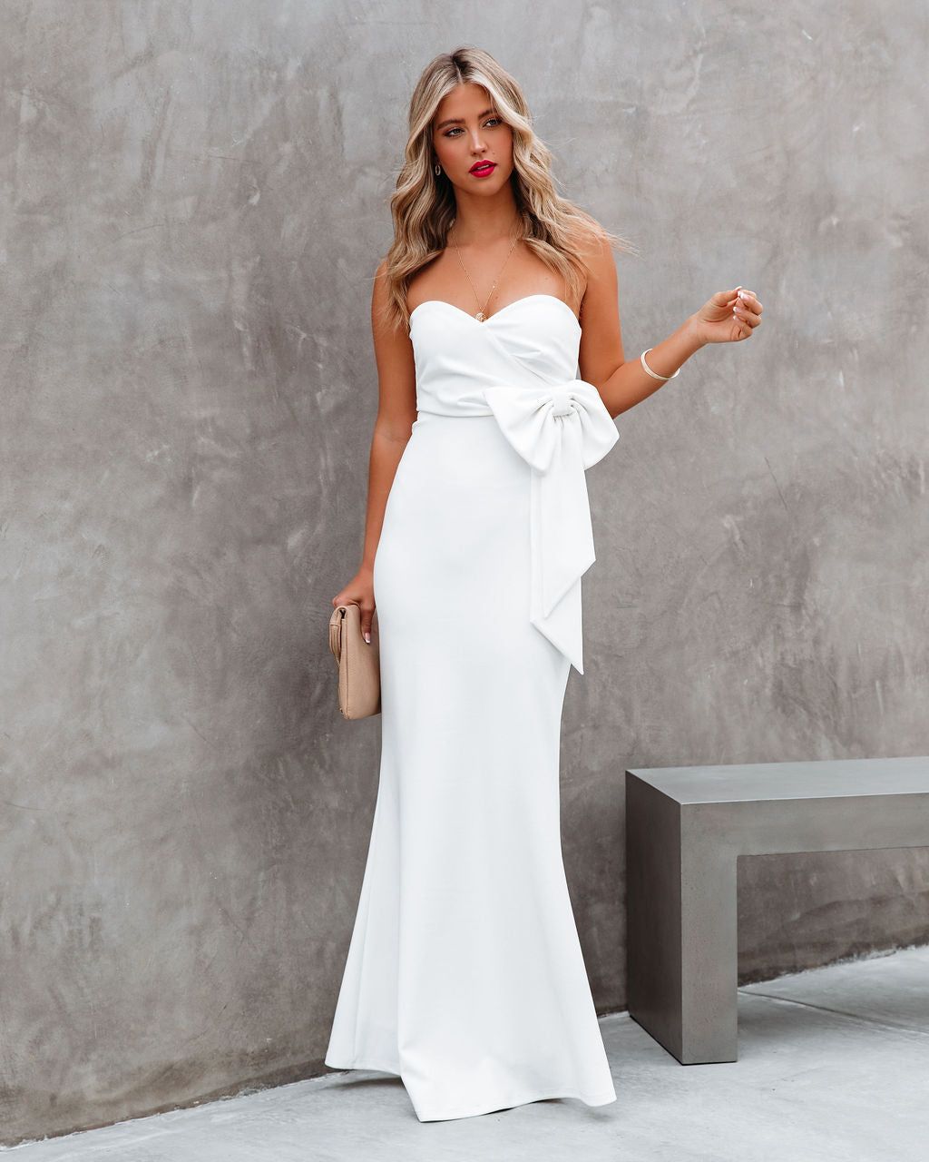 Best Dressed Strapless Gown - Off White - FINAL SALE sold by Vici product image thumbnail 5
