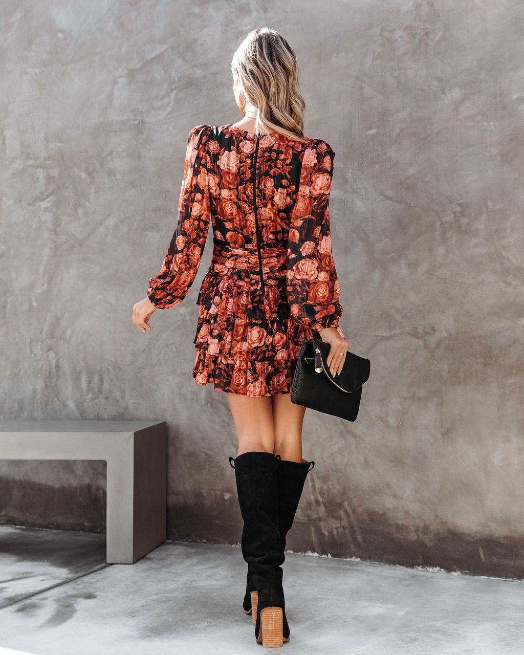 Harvest Love Floral Tiered Mini Dress - FINAL SALE sold by Vici product image thumbnail 4