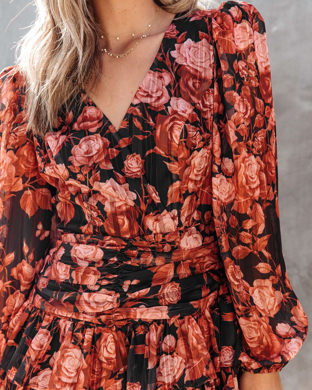 Harvest Love Floral Tiered Mini Dress - FINAL SALE sold by Vici product image thumbnail 2