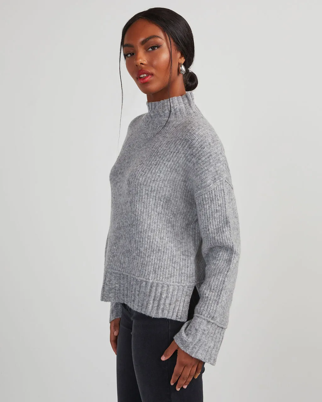 Same Energy Marled Mock Neck Sweater sold by Vici product image thumbnail 4