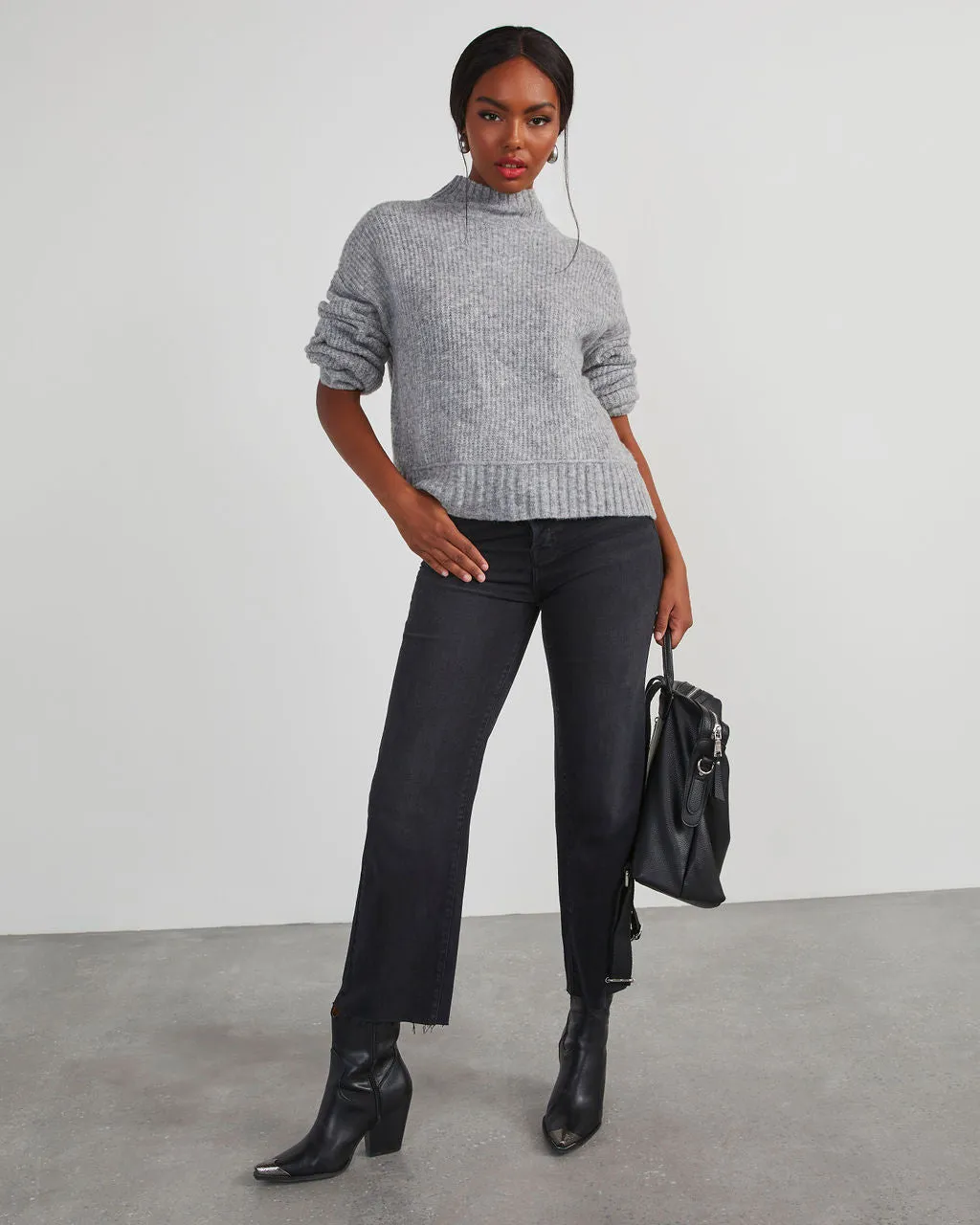 Same Energy Marled Mock Neck Sweater sold by Vici product image thumbnail 3