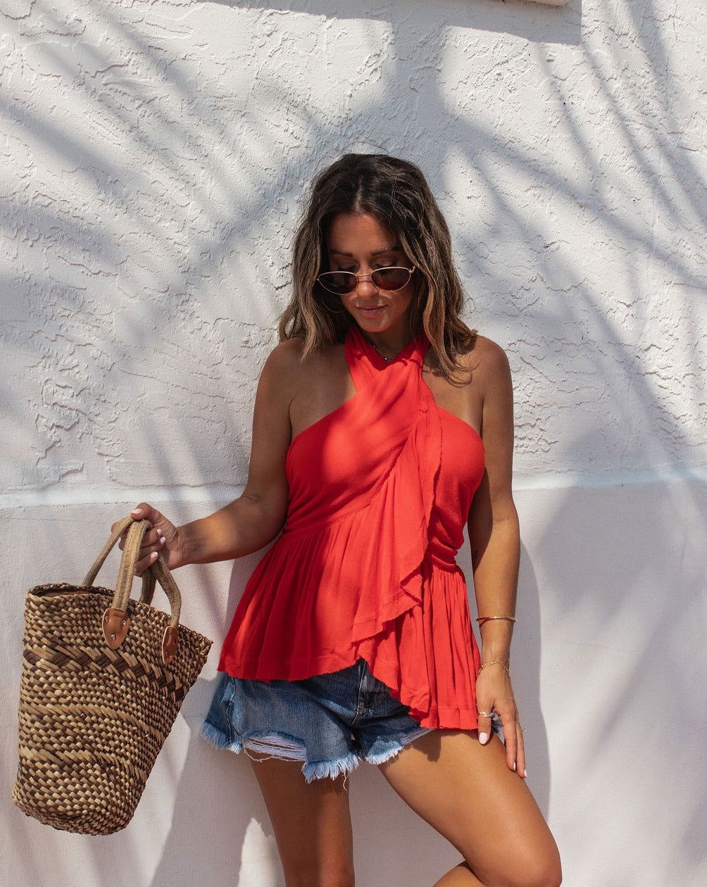 Hola Bonita Ruffle Halter Top - Red - FINAL SALE sold by Vici product image thumbnail 4