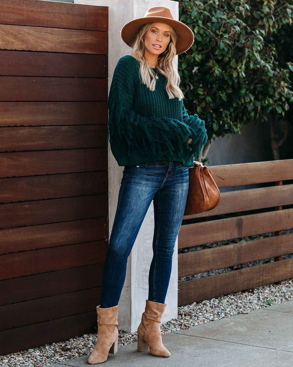 Bowman Fringe Knit Sweater - Hunter Green - FINAL SALE sold by Vici product image thumbnail 13