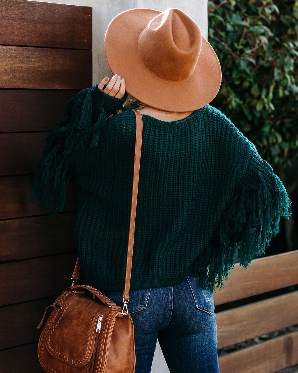 Bowman Fringe Knit Sweater - Hunter Green - FINAL SALE sold by Vici product image thumbnail 8