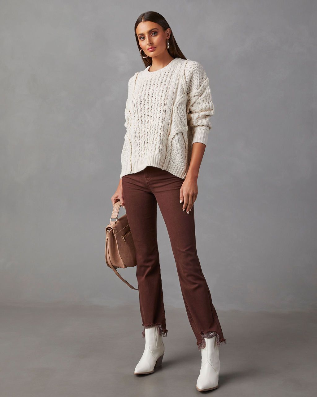 Dorothy Cable Knit Sweater - Ivory sold by Vici product image thumbnail 2