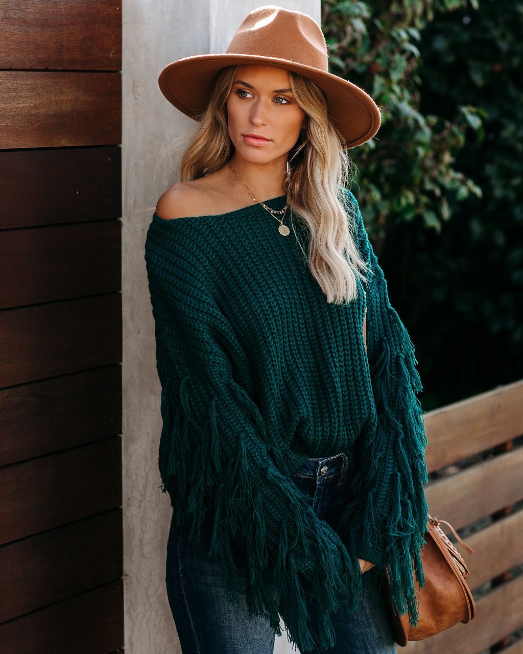 Bowman Fringe Knit Sweater - Hunter Green - FINAL SALE sold by Vici product image thumbnail 11