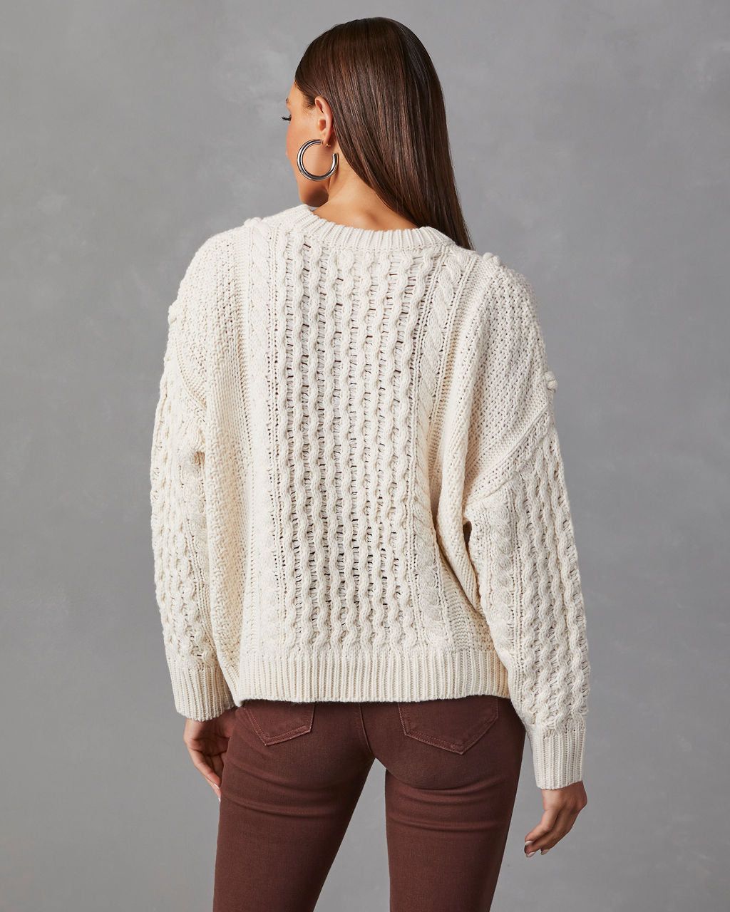 Dorothy Cable Knit Sweater - Ivory sold by Vici product image thumbnail 4