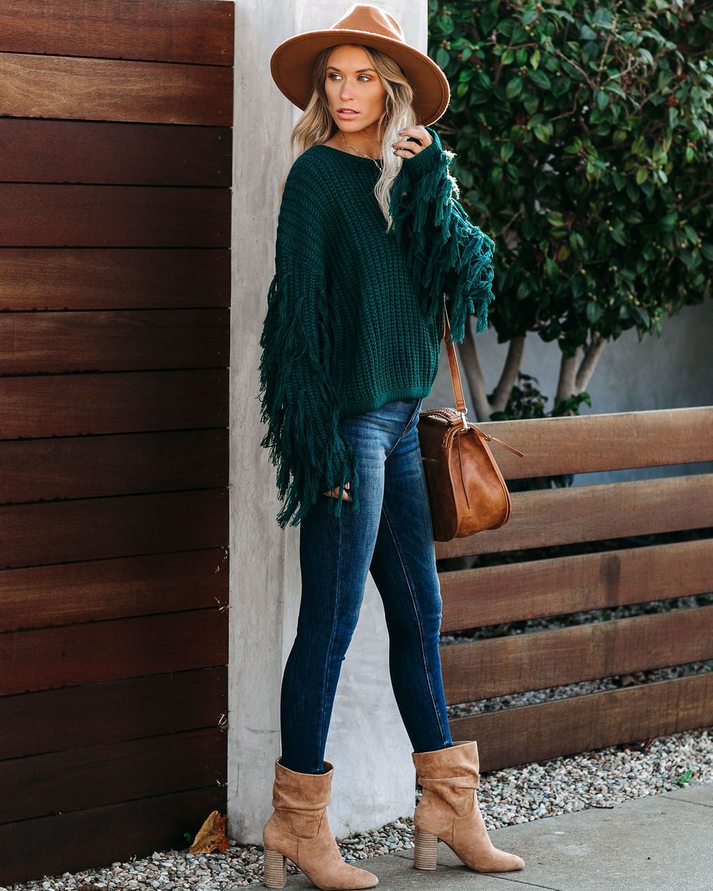 Bowman Fringe Knit Sweater - Hunter Green - FINAL SALE sold by Vici product image thumbnail 5