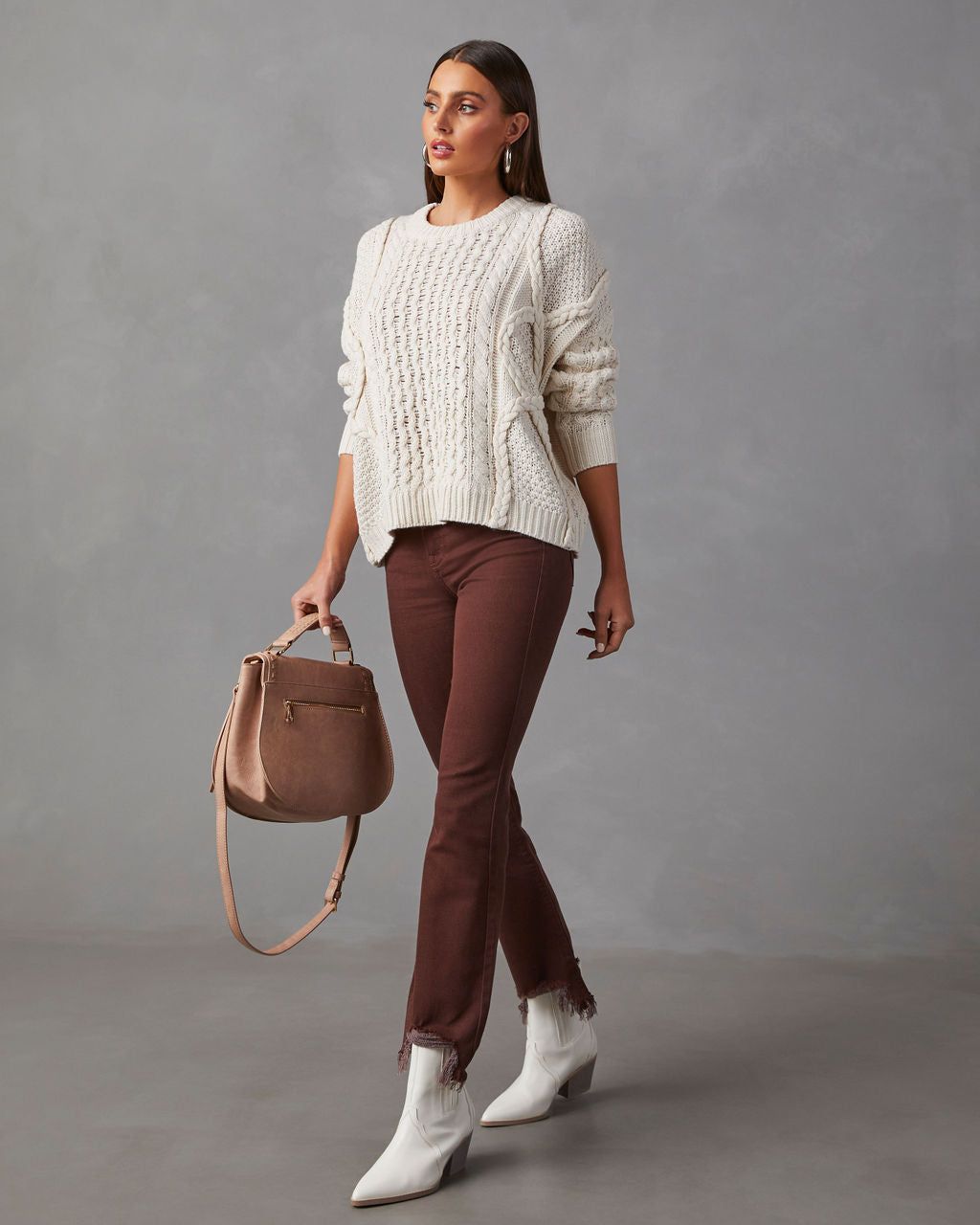 Dorothy Cable Knit Sweater - Ivory sold by Vici product image thumbnail 3