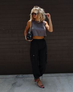 Tee It Up Cotton Crop Tank - Black - FINAL SALE sold by Vici