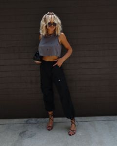 Tee It Up Cotton Crop Tank - Black - FINAL SALE sold by Vici