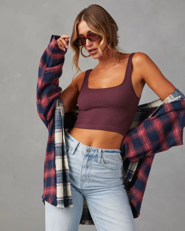 Deva Ribbed Tank Brami - Burgundy sold by Vici