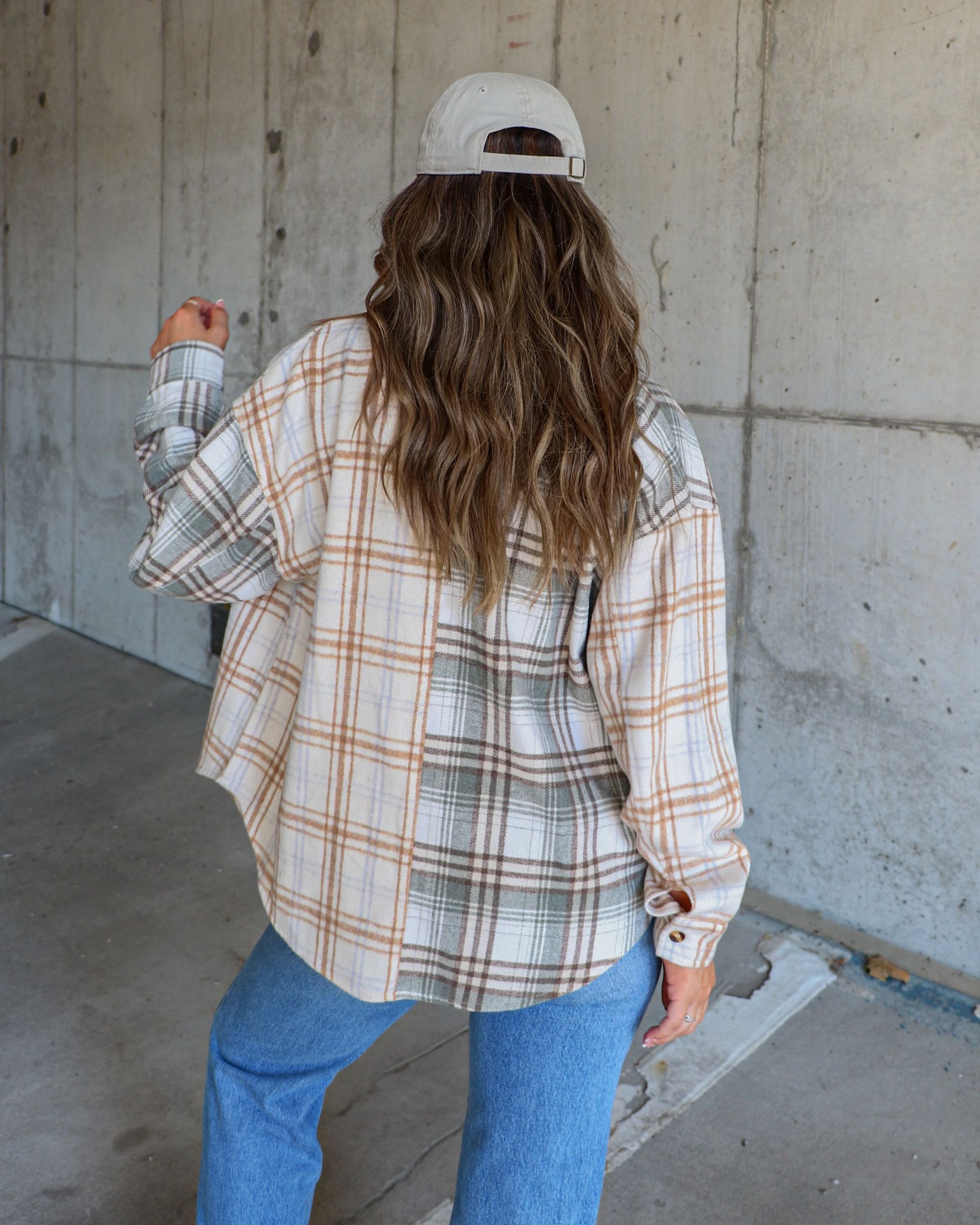 Spice Harvest Plaid Shacket - Cream sold by Vici product image thumbnail 4