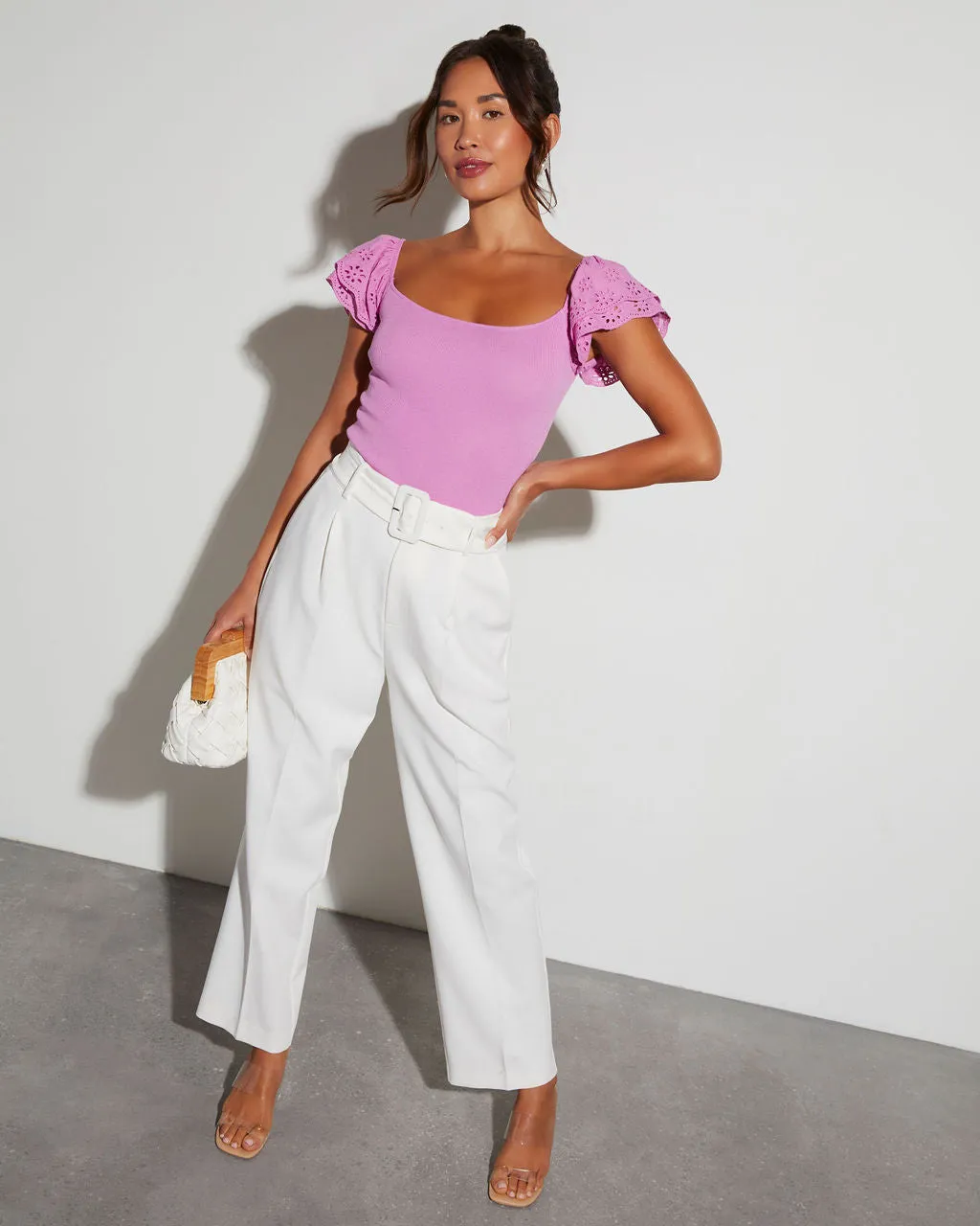 Sadie Eyelet Short Sleeve Top sold by Vici product image thumbnail 2