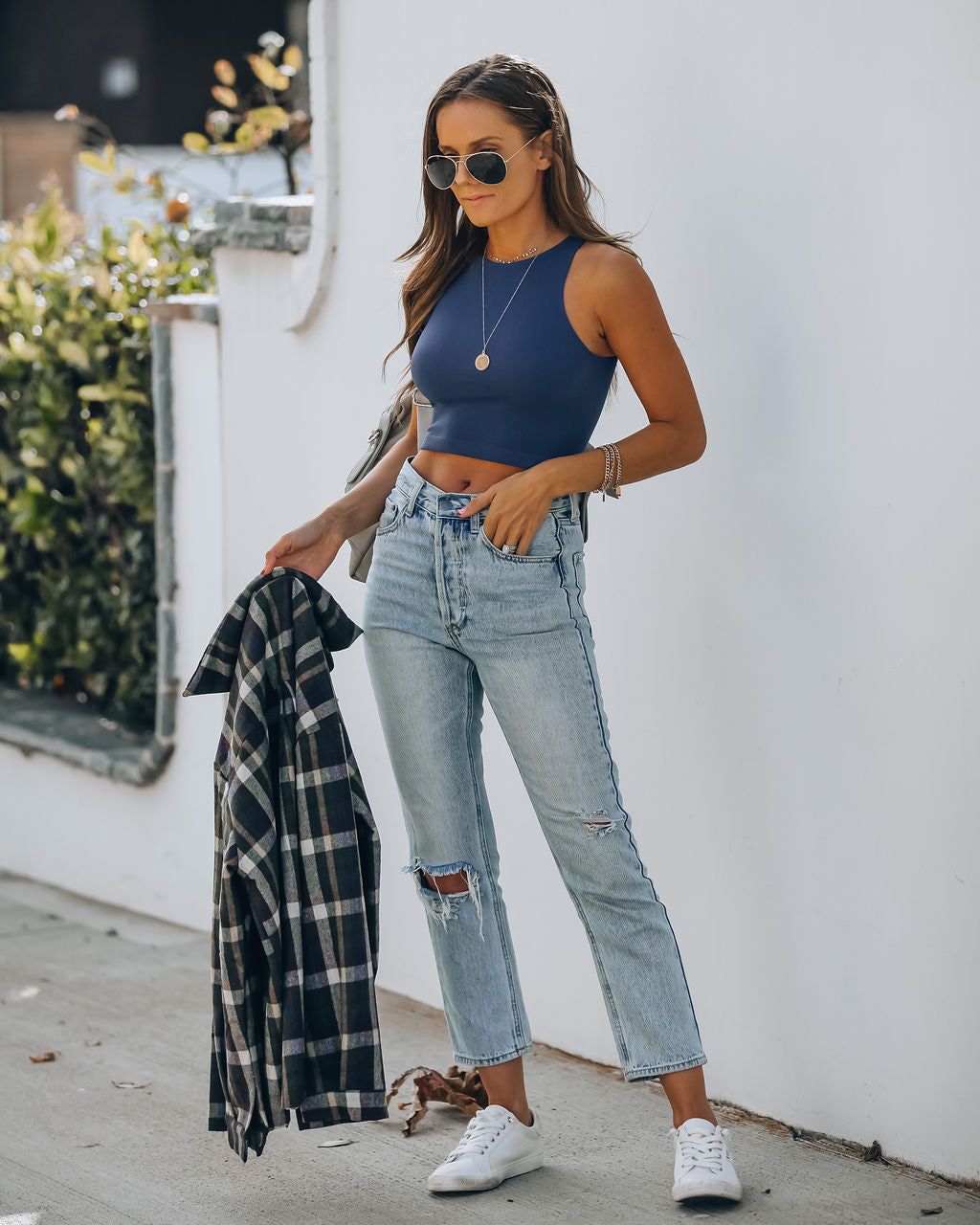 Kiki Knit Crop Top - Navy sold by Vici product image thumbnail 9