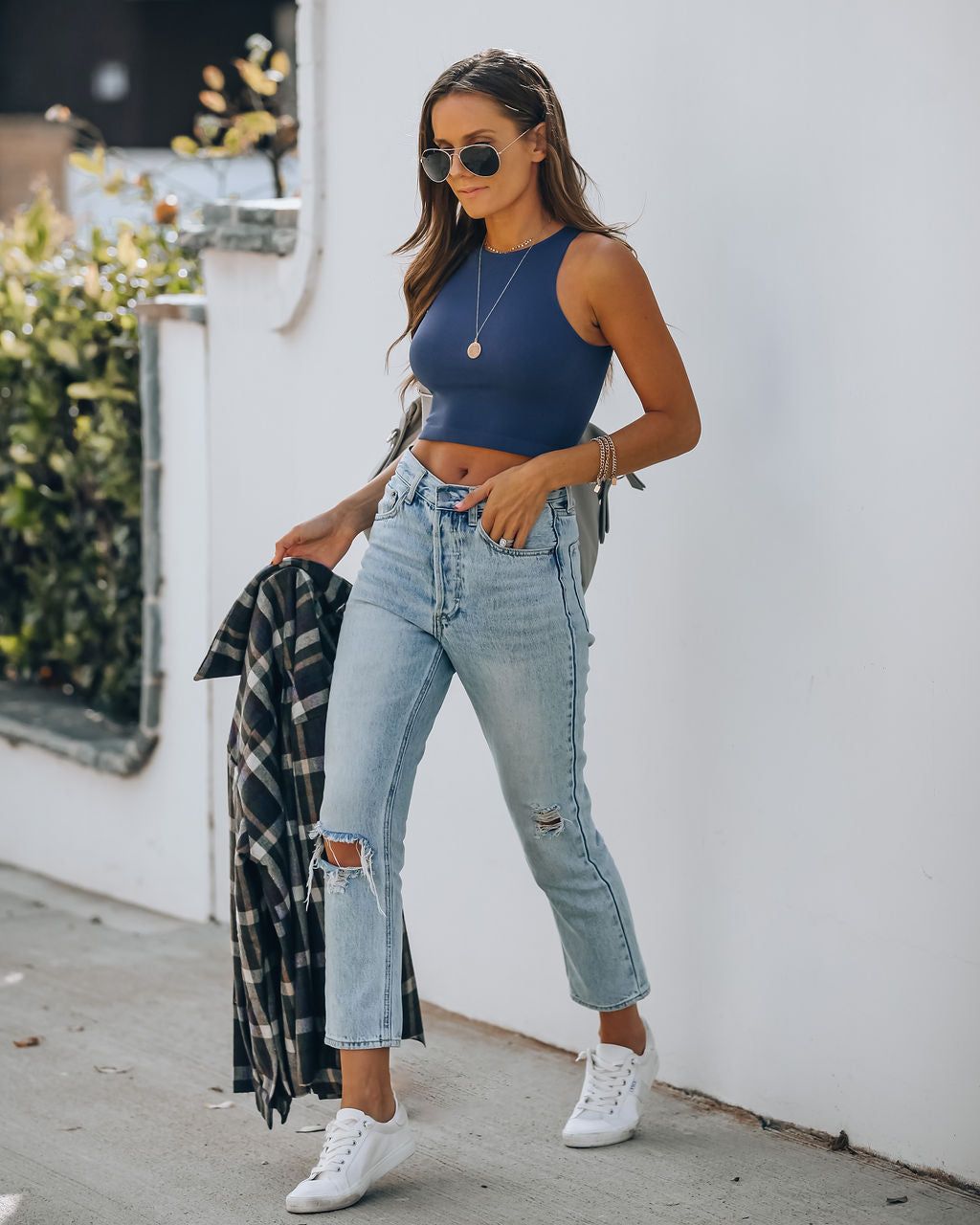 Kiki Knit Crop Top - Navy sold by Vici product image thumbnail 7