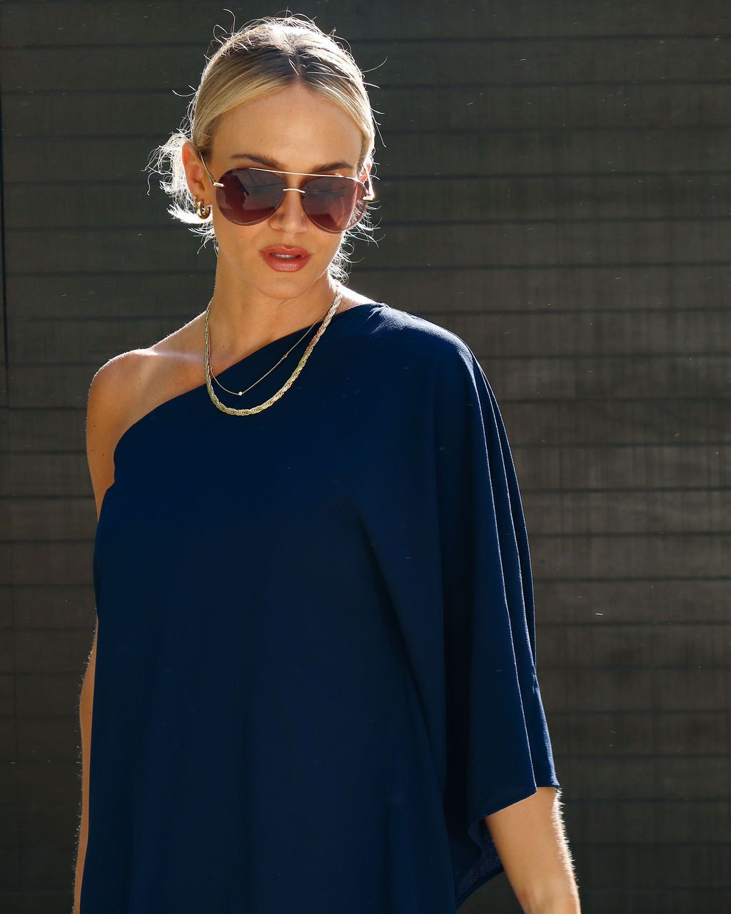 Side To Side One Shoulder Statement Dress - Navy - SALE sold by Vici product image thumbnail 7