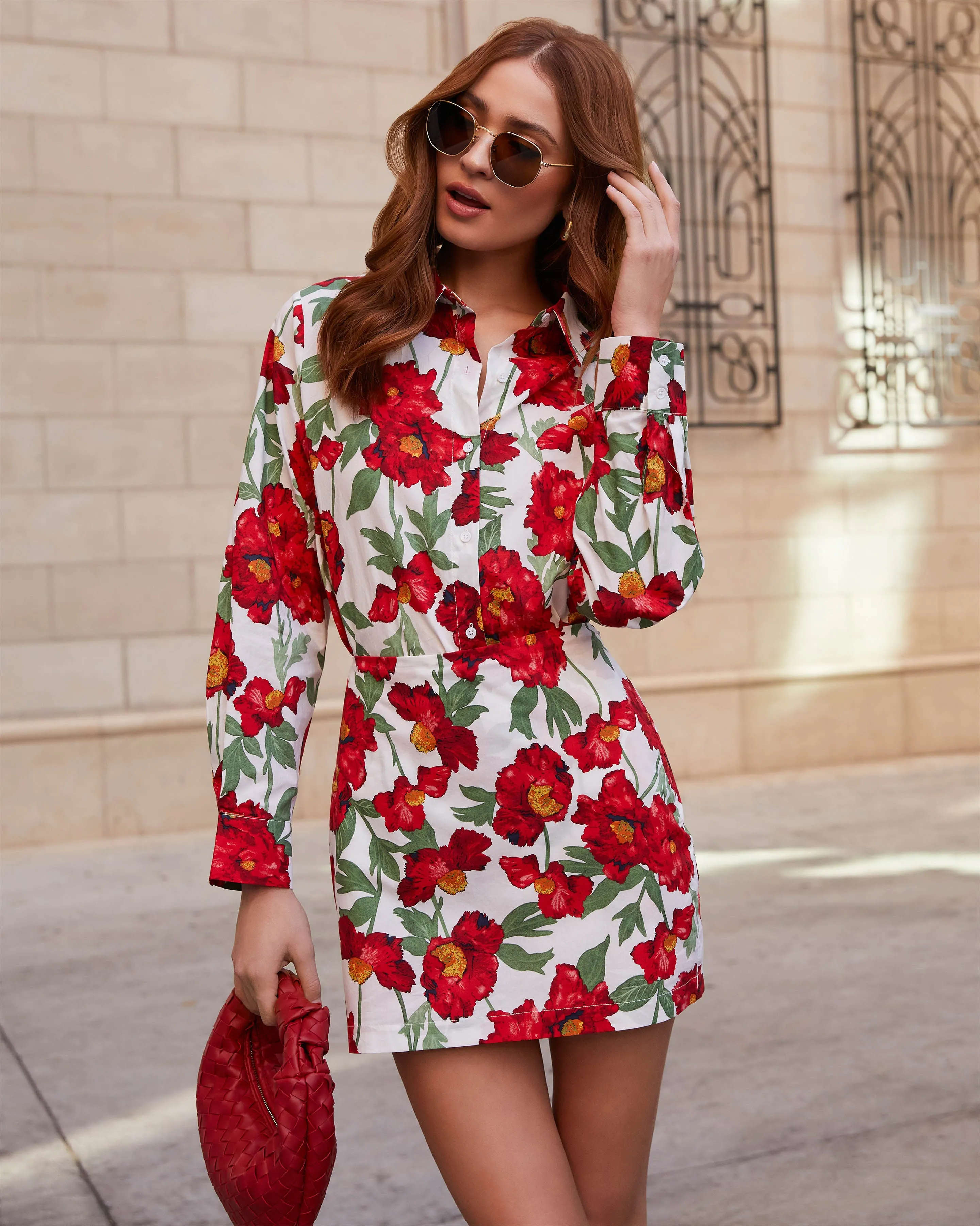 Sylvia Floral Mini Skirt sold by Vici