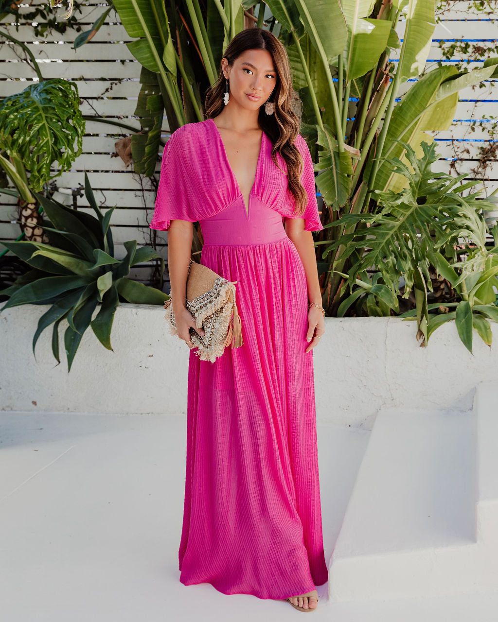 Cathleen Plunge Neck Maxi Dress - Orchid - FINAL SALE sold by Vici product image thumbnail 3
