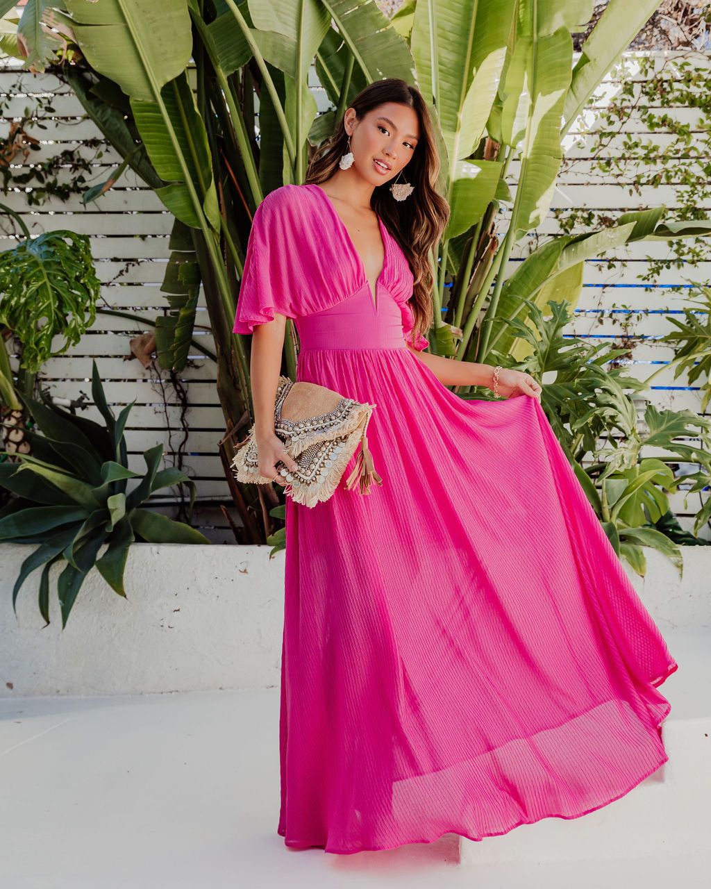 Cathleen Plunge Neck Maxi Dress - Orchid - FINAL SALE sold by Vici product image thumbnail 6