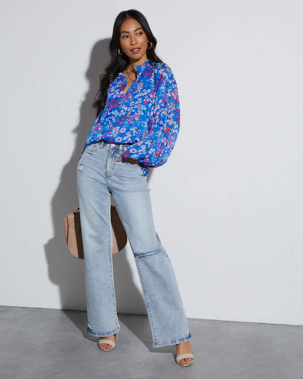 Riley V-Neck Long Sleeve Blouse sold by Vici product image thumbnail 4