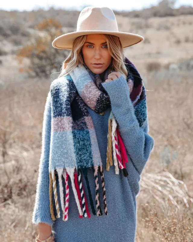 Snow Much Fun Plaid Fringe Scarf - SALE sold by Vici