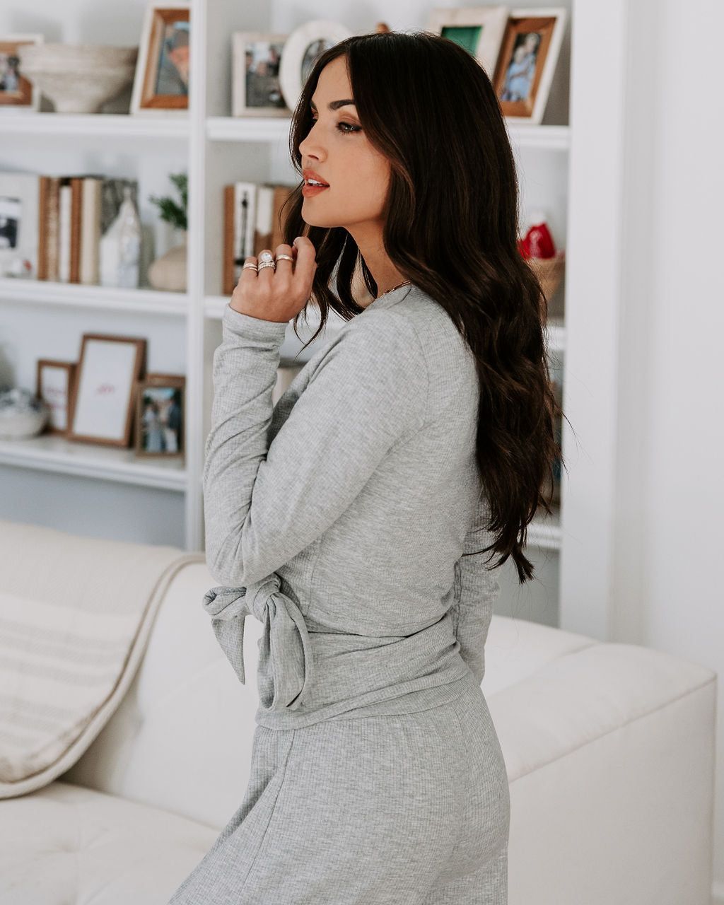 Take A Breather Ribbed Long Sleeve Wrap Top sold by Vici product image thumbnail 4