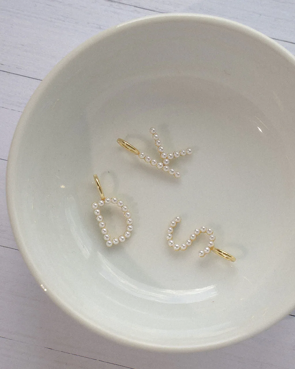 Pearl Letter 14k Plated Charm sold by Vici