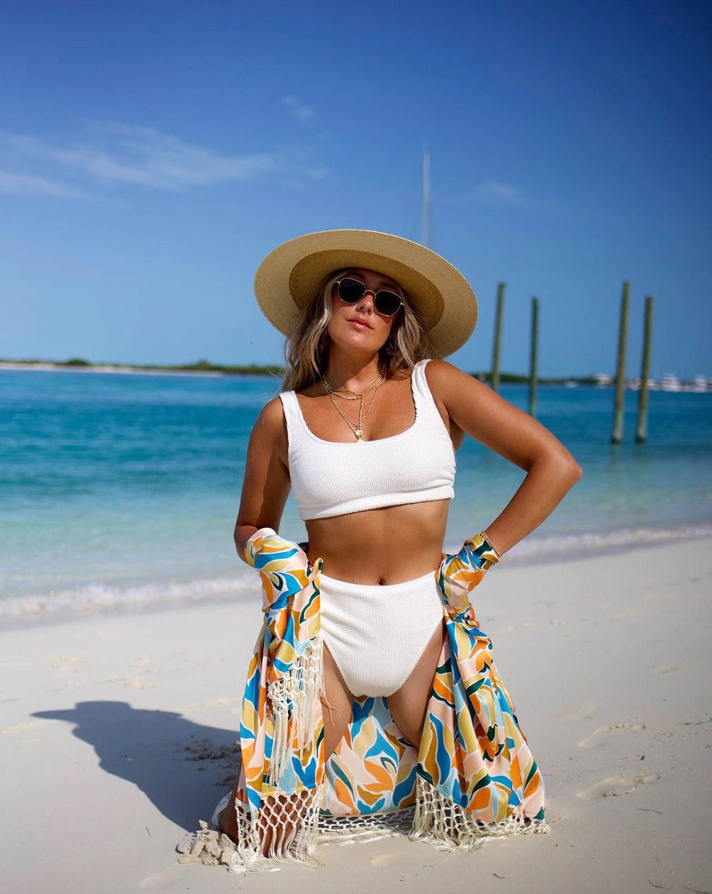 Malibu Scrunch High Waisted Bikini Bottom - Ivory - FINAL SALE sold by Vici product image thumbnail 7