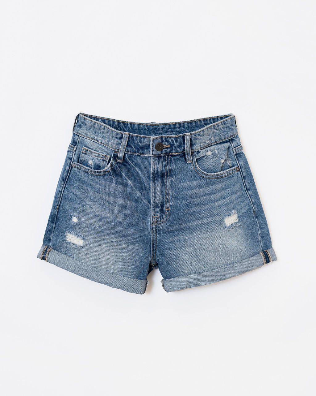 james-high-rise-distressed-boyfriend-jean-shorts-1 sold by Vici product image thumbnail 3