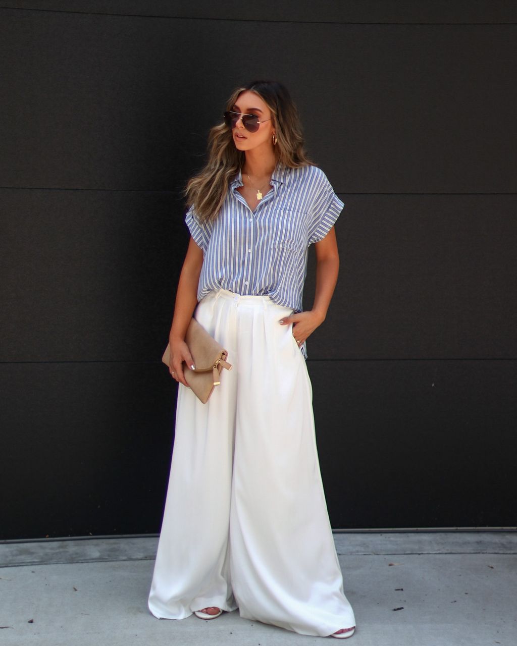 Daxton Striped Button Down Top - Blue - SALE sold by Vici product image thumbnail 3