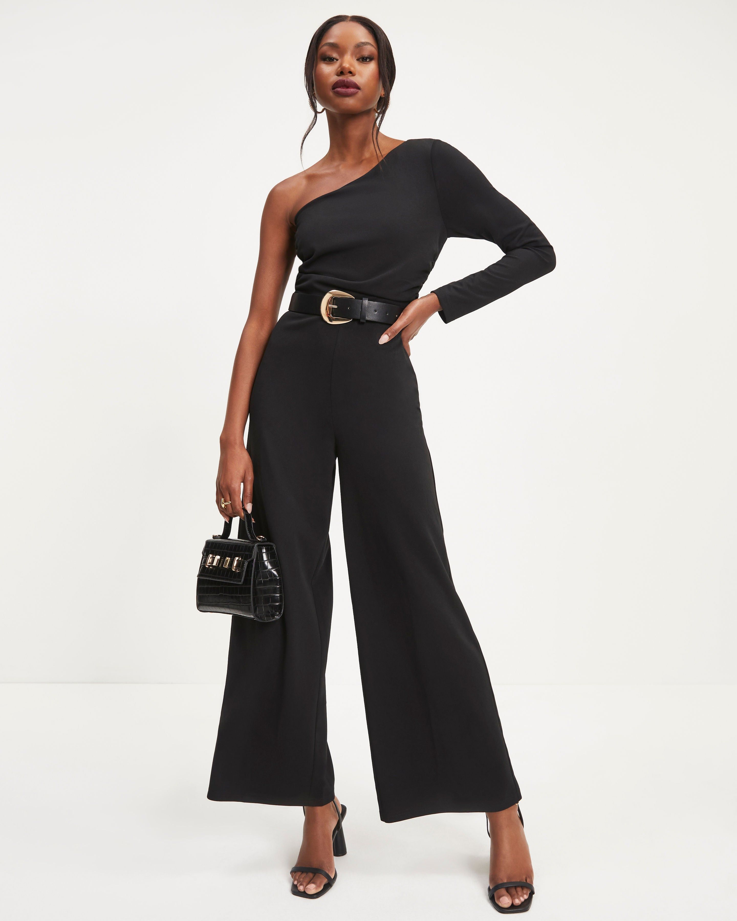 Elodie One Shoulder Drape Jumpsuit sold by Vici