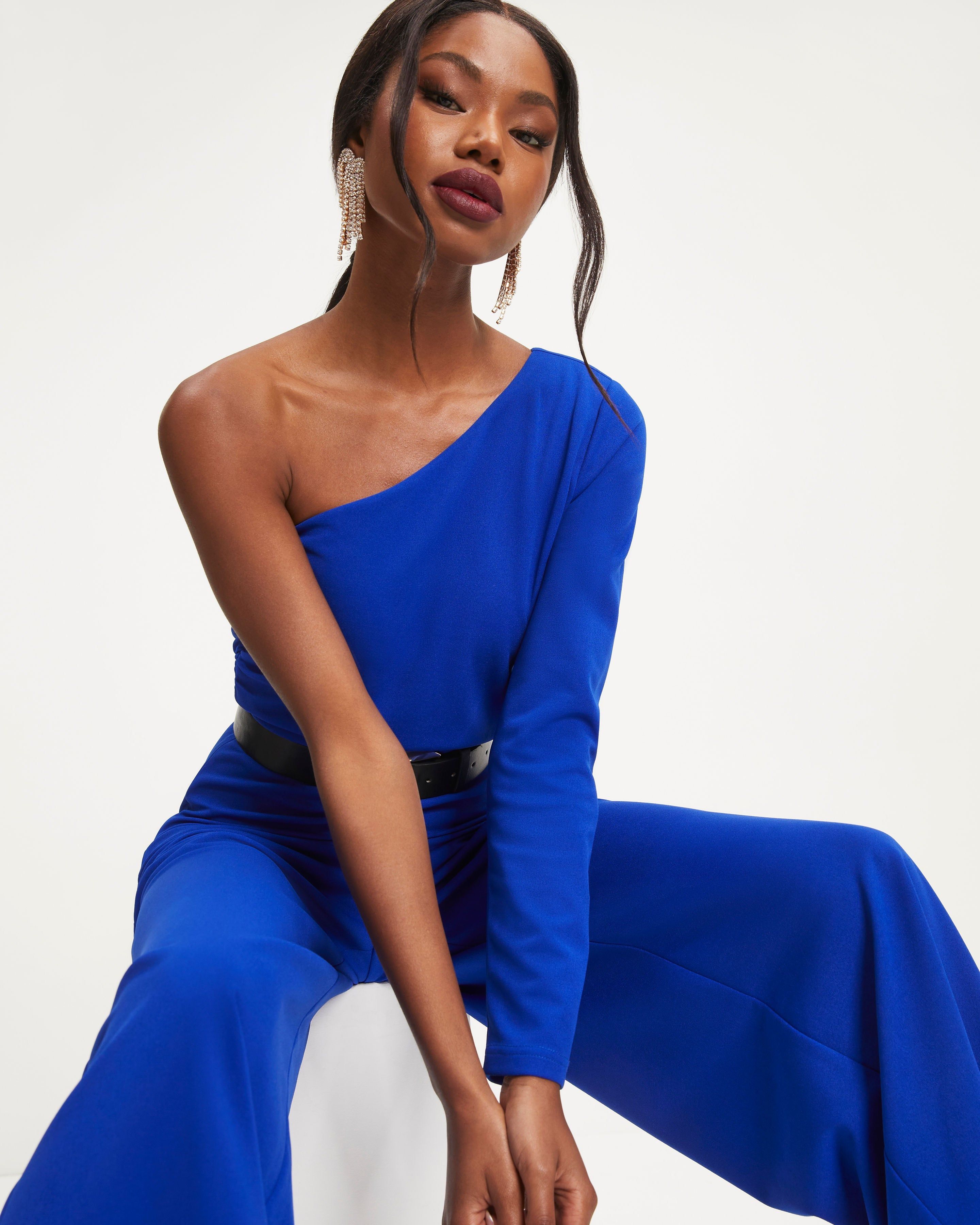 Elodie One Shoulder Drape Jumpsuit sold by Vici product image thumbnail 4