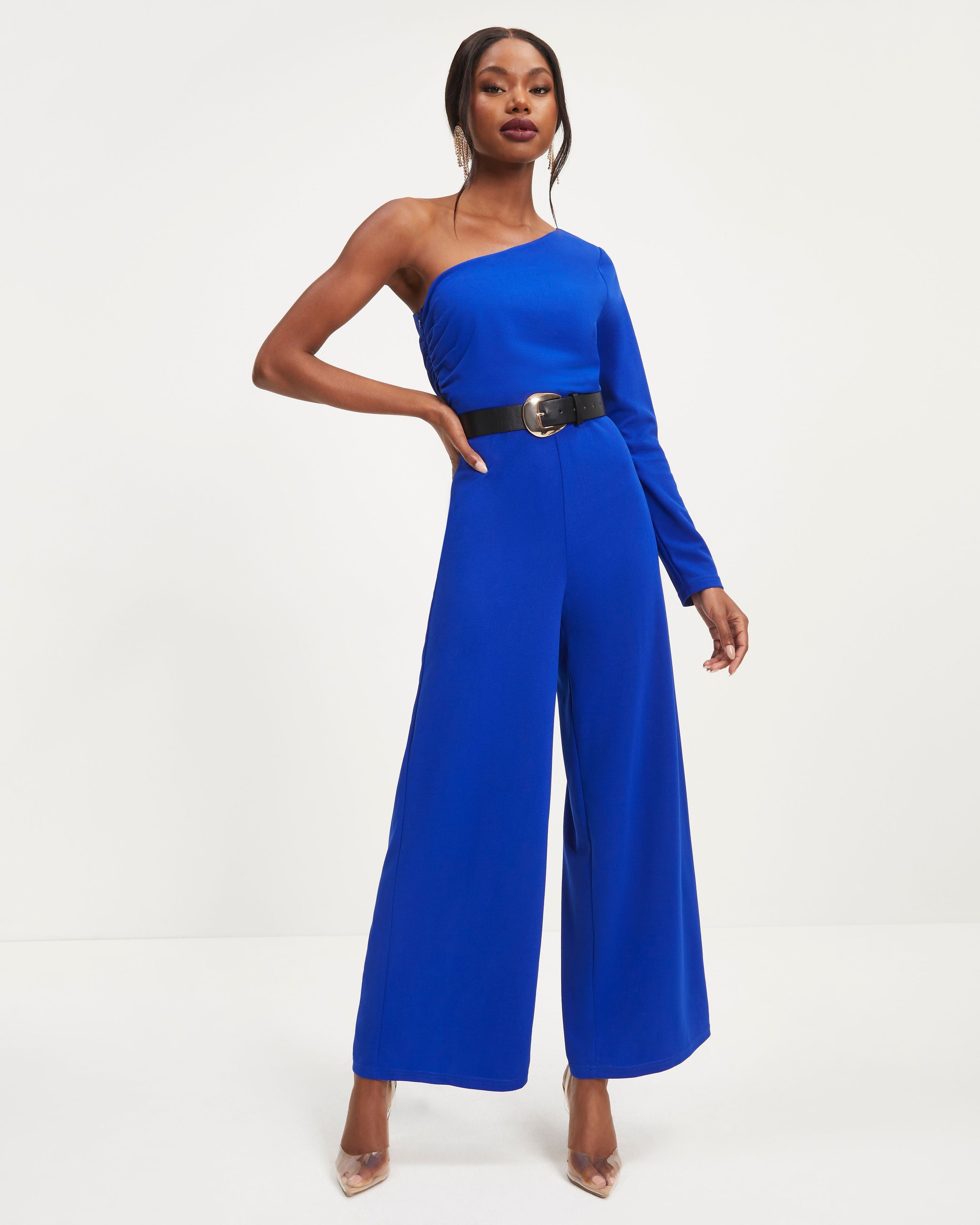 Elodie One Shoulder Drape Jumpsuit sold by Vici product image thumbnail 2