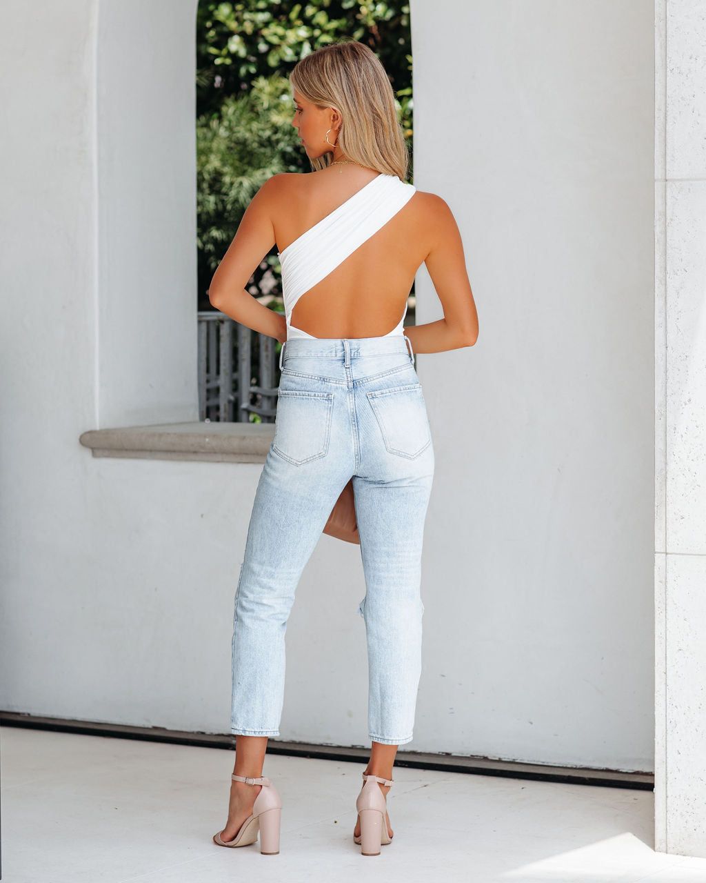 Sun Drenched One Shoulder Knit Bodysuit - White - SALE sold by Vici product image thumbnail 8