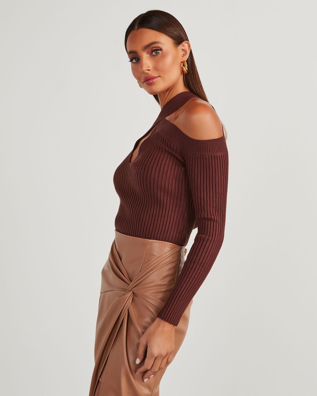 Sun Drenched One Shoulder Knit Bodysuit - White - SALE sold by Vici product image thumbnail 7