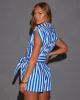 Britt Striped Tie Waist Romper sold by Vici