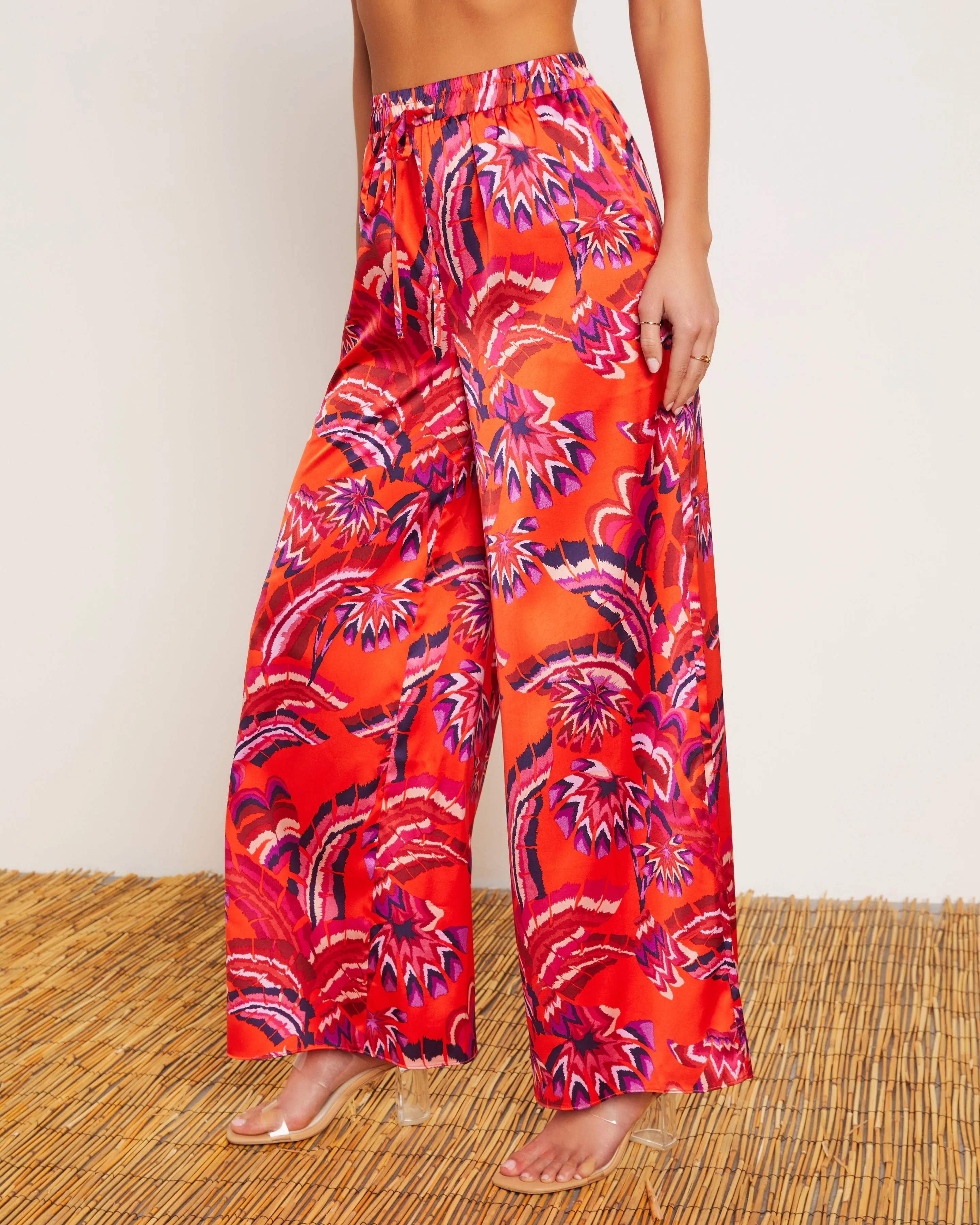 Azra Tropical Pocketed Wide Leg Drawstring Pant sold by Vici product image thumbnail 5