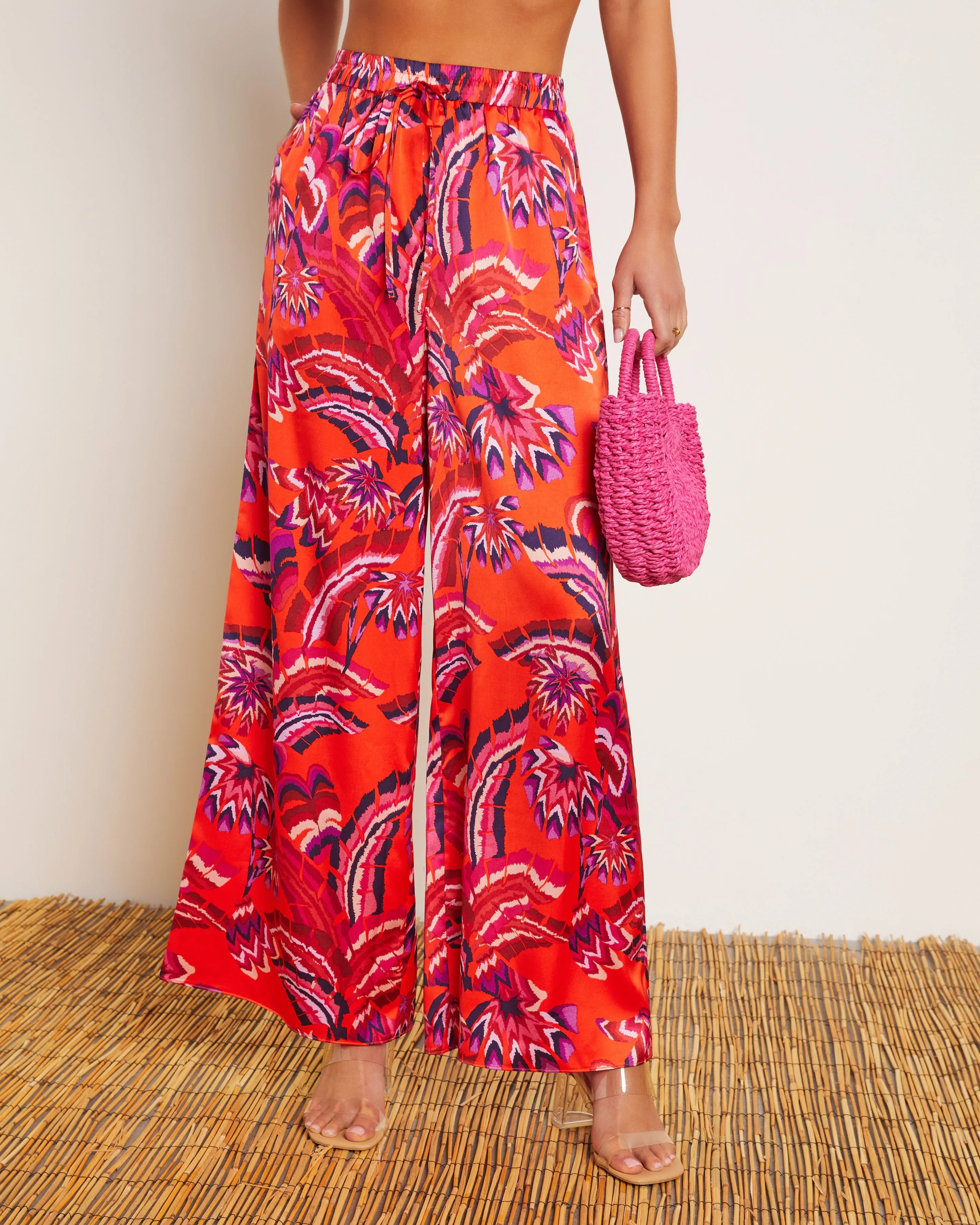 Azra Tropical Pocketed Wide Leg Drawstring Pant sold by Vici product image thumbnail 2