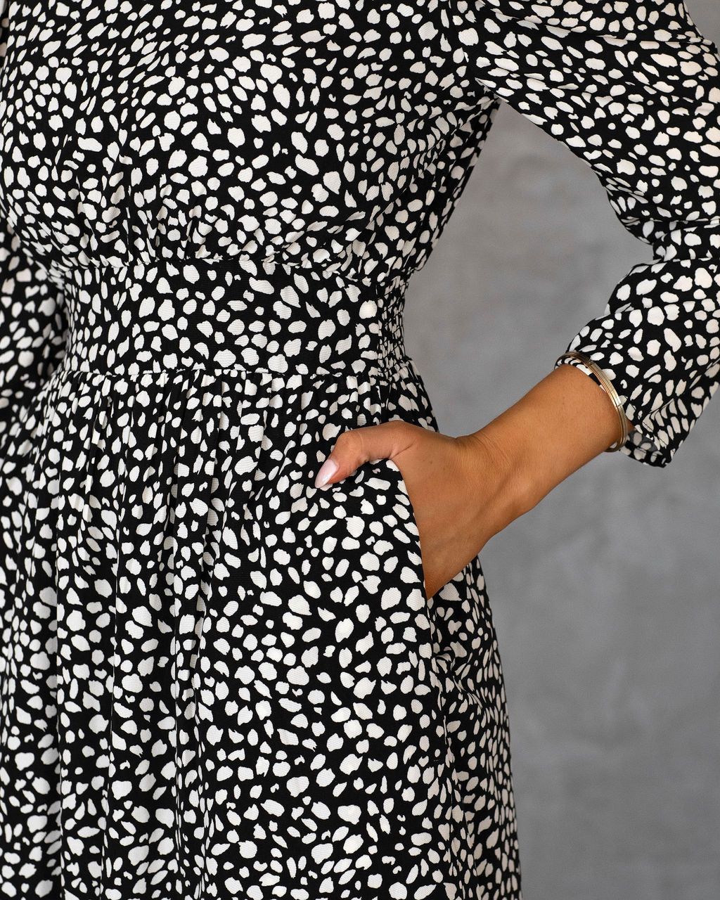 Classically Chic Printed Pocketed Midi Dress sold by Vici product image thumbnail 4