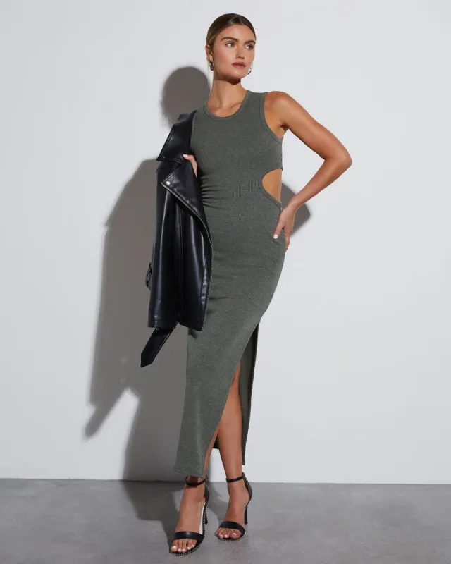 Jordana Ribbed Cutout Maxi Dress sold by Vici