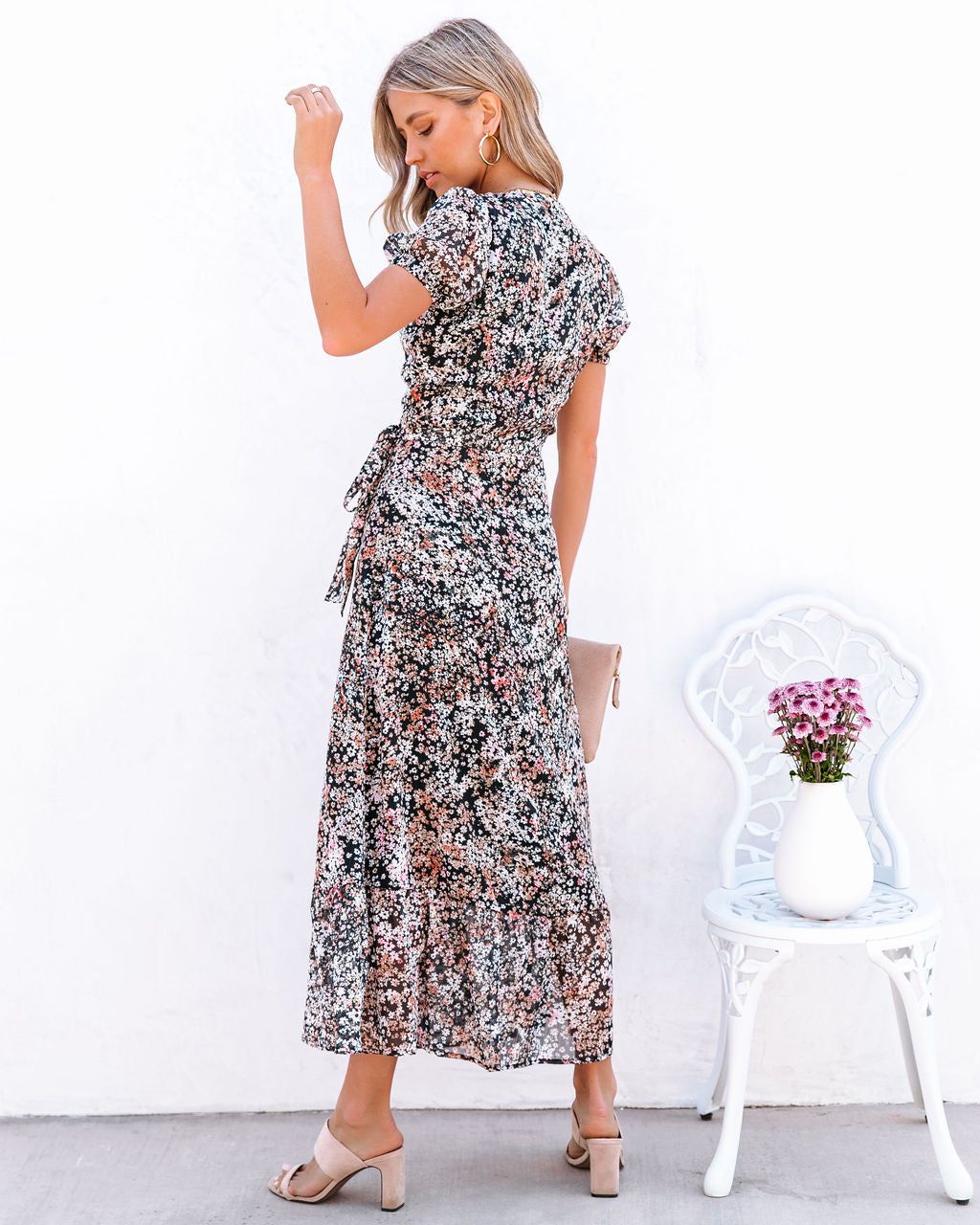 Barclay Floral Wrap Maxi Dress - FINAL SALE sold by Vici product image thumbnail 2