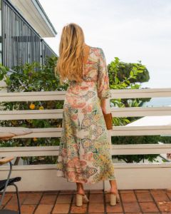 Korina Satin Floral Maxi Dress - FINAL SALE sold by Vici
