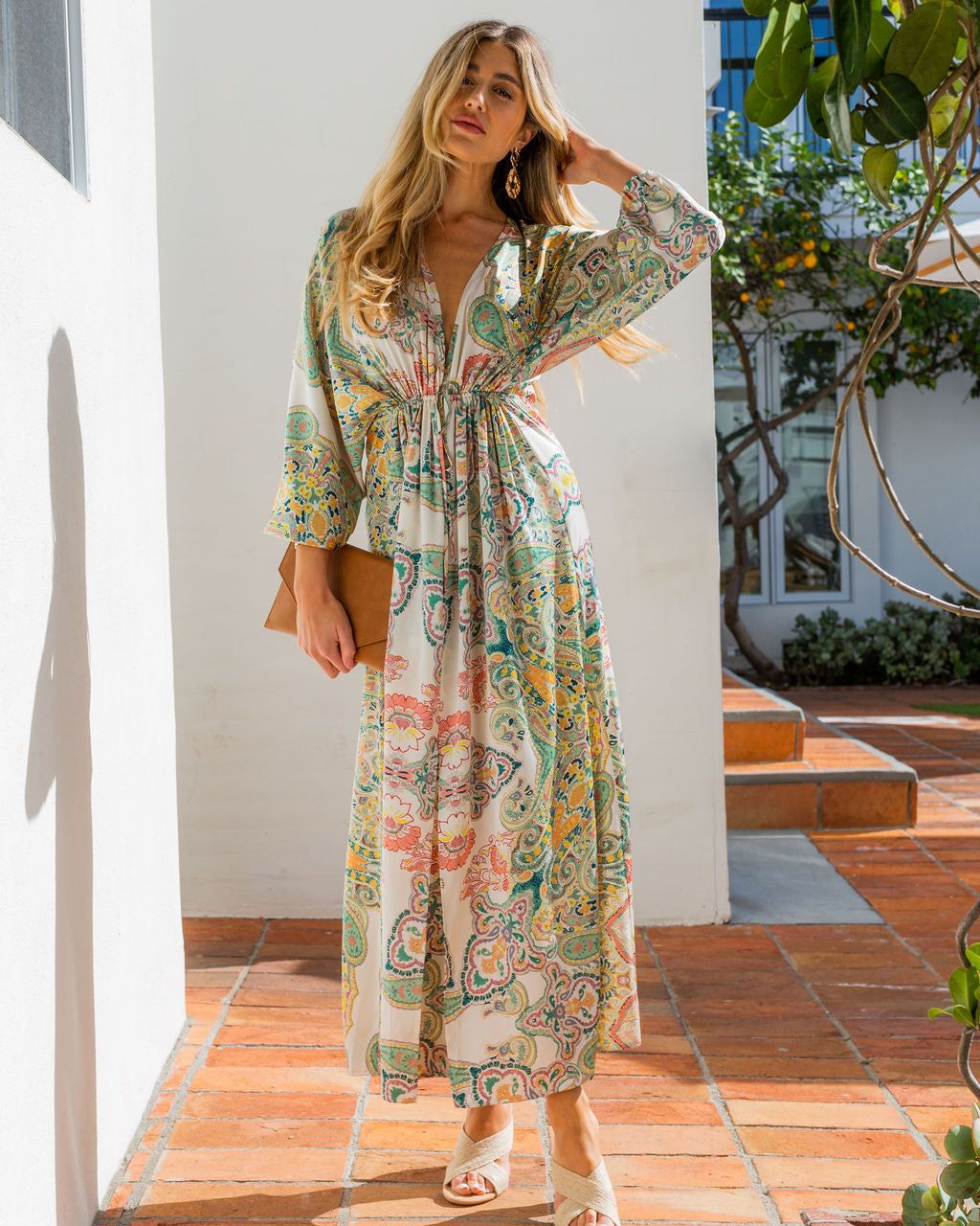 Korina Satin Floral Maxi Dress - FINAL SALE sold by Vici product image thumbnail 3