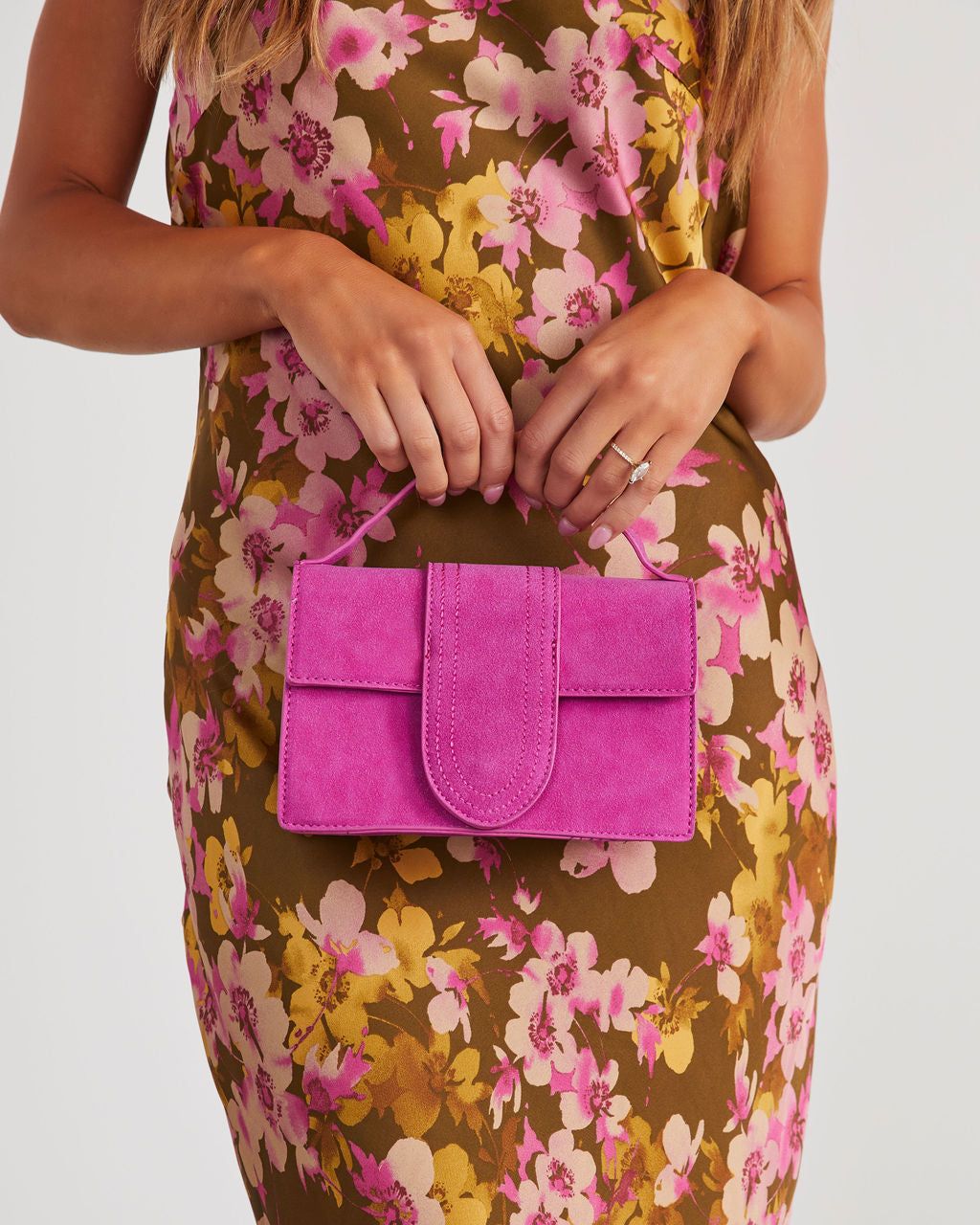 Maura Suede Crossbody Bag - Magenta sold by Vici product image thumbnail 3