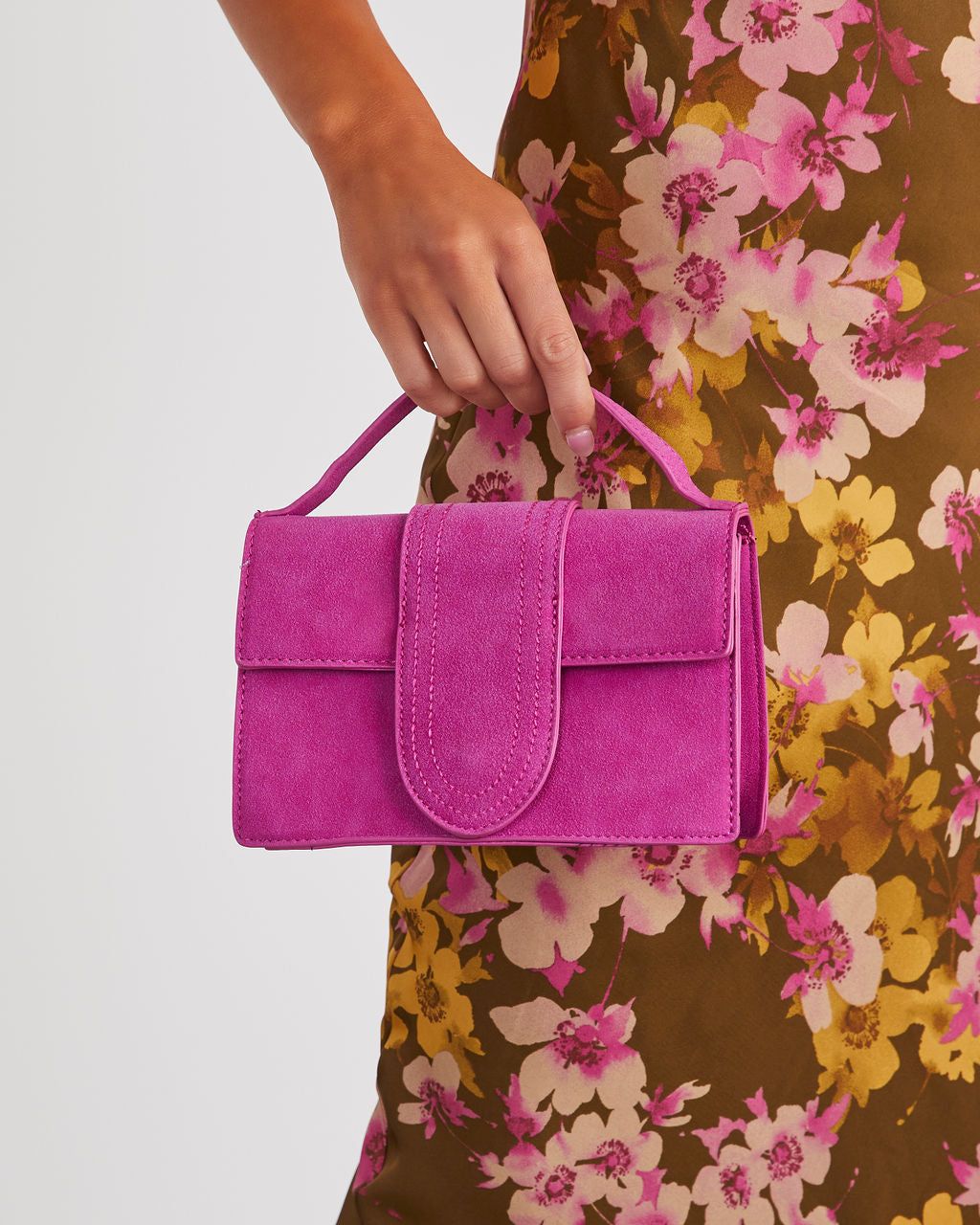 Maura Suede Crossbody Bag - Magenta sold by Vici product image thumbnail 5