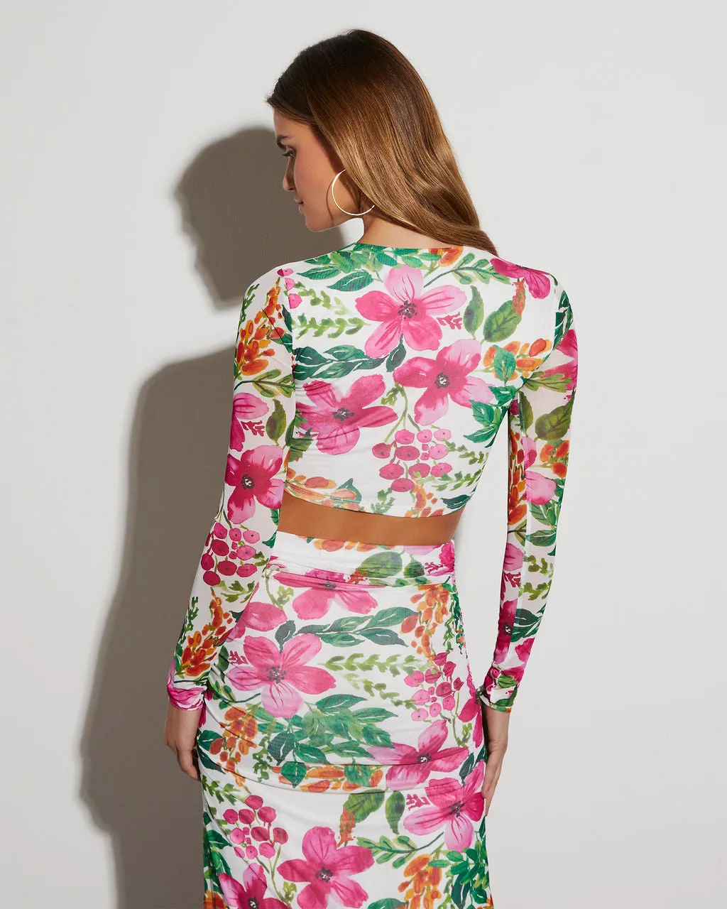 Bustling Bouquet Floral Crop Top sold by Vici product image thumbnail 5