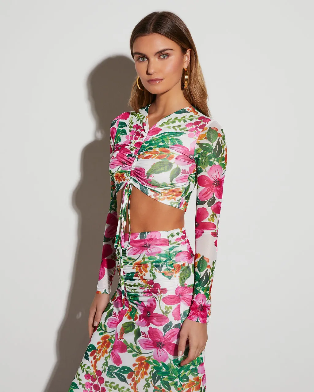 Bustling Bouquet Floral Crop Top sold by Vici product image thumbnail 4